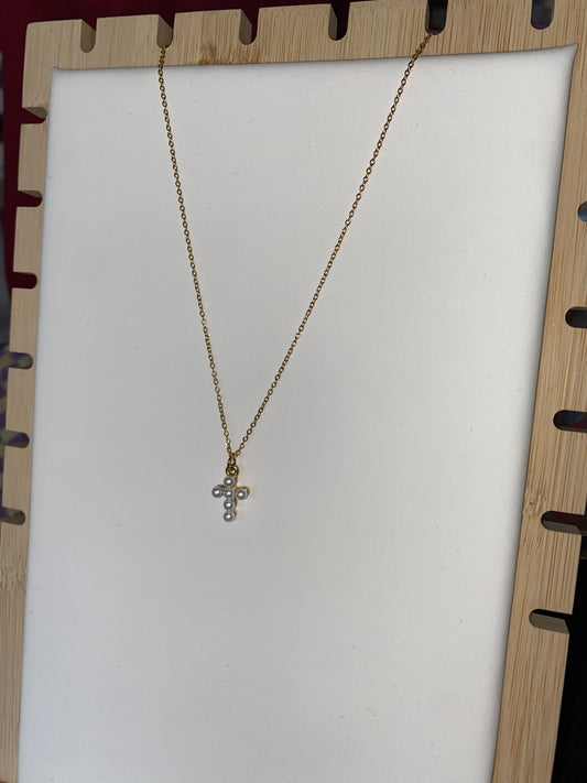 Cross Pearl Necklace