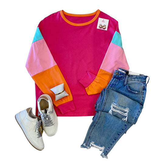 Vibrant Color Block Top